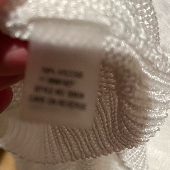 Dolce Cabo size XL Lightweight white crew neck 3/4 sleeve open back sweater - Picture 11 of 12